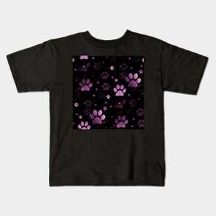 Pink Paw Prints Kids T-Shirt